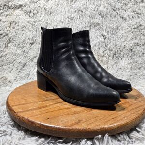 Blondo Envine Waterproof Womens Size 8.5M Black Leather Heeled Bootie Boots $149